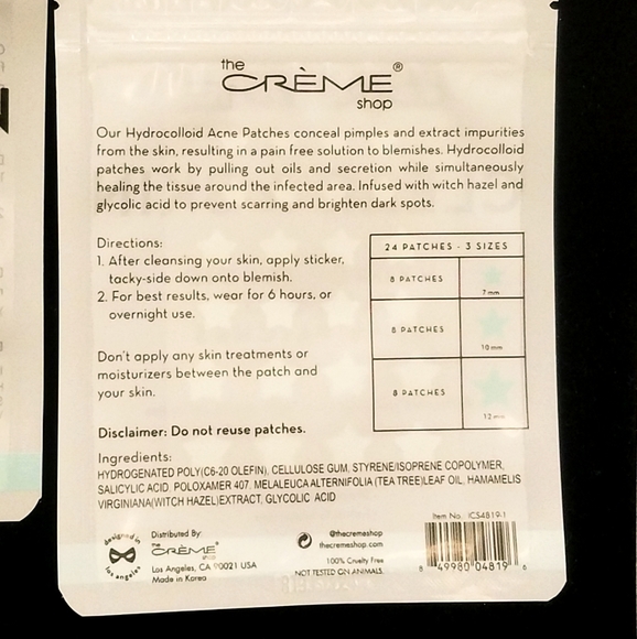 NWT The Crème Hydrocolloid Dark Spot Acne Patches - Picture 6 of 12